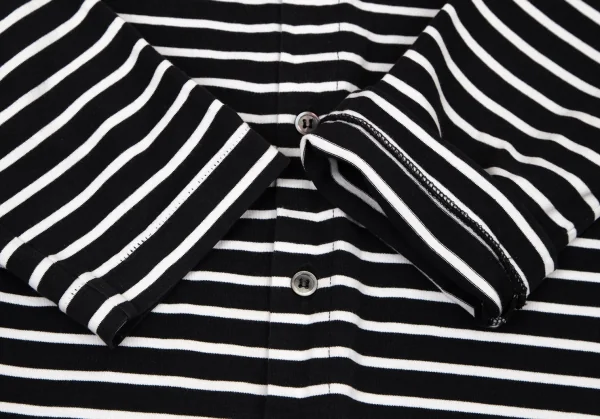 トリココムデギャルソンtricot COMME des GARCONS 襟テープ切替ボーダーカットカーディガン 黒白M位 K-108487_006