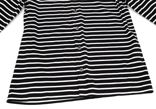 トリココムデギャルソンtricot COMME des GARCONS 襟テープ切替ボーダーカットカーディガン 黒白M位 K-108487_007