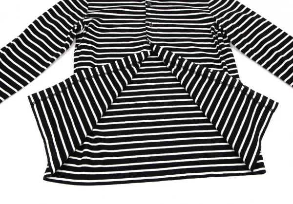 トリココムデギャルソンtricot COMME des GARCONS 襟テープ切替ボーダーカットカーディガン 黒白M位 K-108487_008