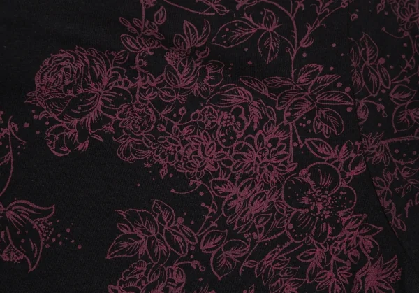 ヴィヴィアンウエストウッド レッドレーベルVivienne Westwood Red Label コットンレーヨンオーブ花柄プリントTシャツ 黒紫1 K-108492_010