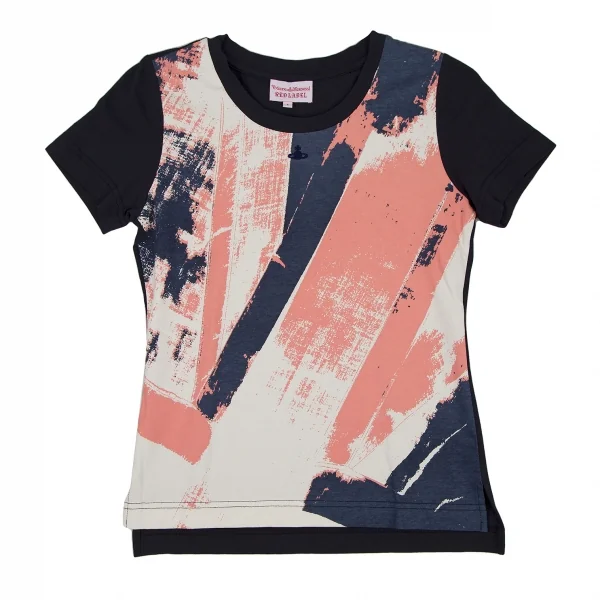 ヴィヴィアンウエストウッド レッドレーベルVivienne Westwood Red Label コットンオーブワンポイント刺繍グラフィックTシャツ 紺白ピンク1 K-108493_001