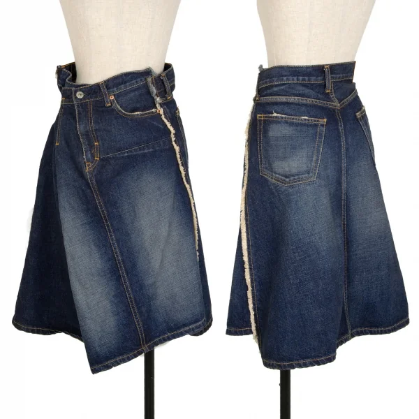 ジュンヤワタナベ コムデギャルソンJUNYA WATANABE COMME des GARCONSdenim 解体再構築デニムスカート インディゴM K-108502_001
