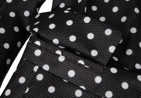 コムデギャルソンCOMME des GARCONSドット裏フリル装飾不織布ロングジャケット 黒白M K-108503_012