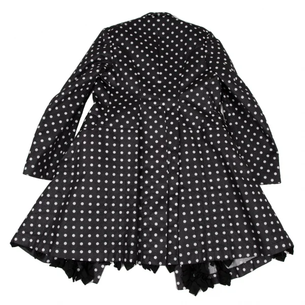 コムデギャルソンCOMME des GARCONSドット裏フリル装飾不織布ロングジャケット 黒白M K-108503_015