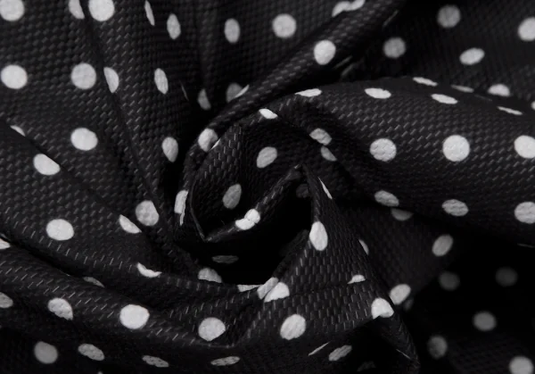 コムデギャルソンCOMME des GARCONSドット裏フリル装飾不織布ロングジャケット 黒白M K-108503_018