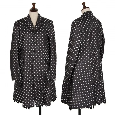 コムデギャルソンCOMME des GARCONSドット裏フリル装飾不織布ロングジャケット
