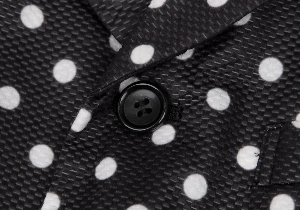 コムデギャルソンCOMME des GARCONSドット裏フリル装飾不織布ロングジャケット 黒白M K-108503_006