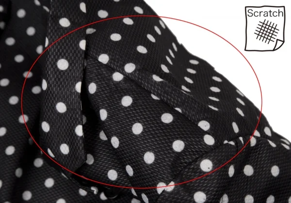 コムデギャルソンCOMME des GARCONSドット裏フリル装飾不織布ロングジャケット 黒白M K-108503_007