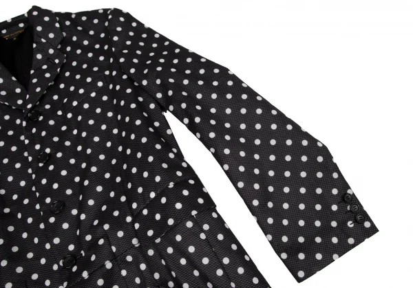 コムデギャルソンCOMME des GARCONSドット裏フリル装飾不織布ロングジャケット 黒白M K-108503_008