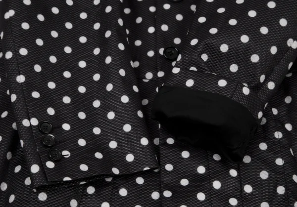 コムデギャルソンCOMME des GARCONSドット裏フリル装飾不織布ロングジャケット 黒白M K-108503_009