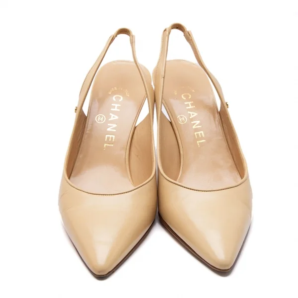 シャネルCHANEL ポインテッドトゥヒールパンプス ベージュ37(23位) K-108511_002