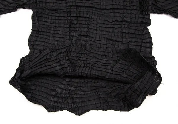 イッセイミヤケISSEY MIYAKEランダムプリーツハイネックTシャツ 黒M K-108515_008
