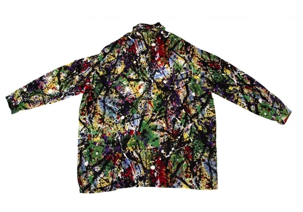 ドルチェ&ガッバーナDOLCE&GABBANA ポリスプラッシュプリントシャツ 黒マルチ40 K-108517_009