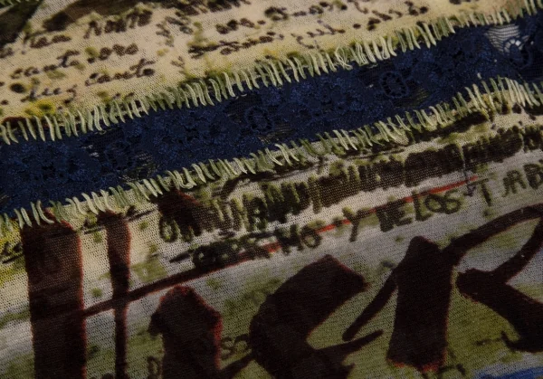 ジャンポールゴルチエ マイユJean Paul GAULTIER AILLE レース切替グラフィティプリントパワーネットトップス マルチM K-108527_010