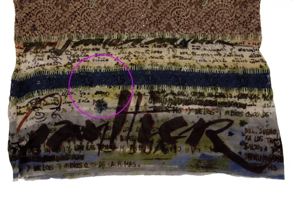 ジャンポールゴルチエ マイユJean Paul GAULTIER AILLE レース切替グラフィティプリントパワーネットトップス マルチM K-108527_014