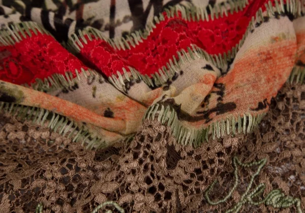 ジャンポールゴルチエ マイユJean Paul GAULTIER AILLE レース切替グラフィティプリントパワーネットトップス マルチM K-108527_017