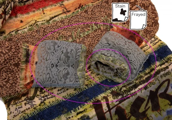 ジャンポールゴルチエ マイユJean Paul GAULTIER AILLE レース切替グラフィティプリントパワーネットトップス マルチM K-108527_007