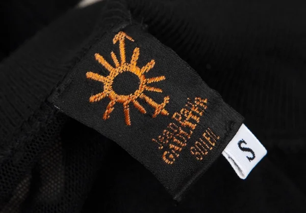 ジャンポールゴルチエ ソレイユJean Paul GAULTIER SOLEIL フラミンゴ刺繍ドレープパワーネットスカジャンブルゾン 黒S K-108530_020