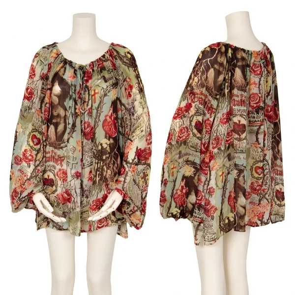 ジャンポールゴルチエ ファムJean Paul GAULTIER FEMME ローズグラフィックプリントチュニックブラウス マルチ40 K-108533_001