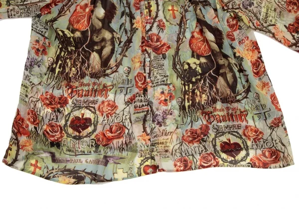 ジャンポールゴルチエ ファムJean Paul GAULTIER FEMME ローズグラフィックプリントチュニックブラウス マルチ40 K-108533_010