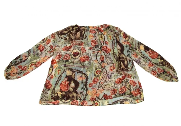 ジャンポールゴルチエ ファムJean Paul GAULTIER FEMME ローズグラフィックプリントチュニックブラウス マルチ40 K-108533_013