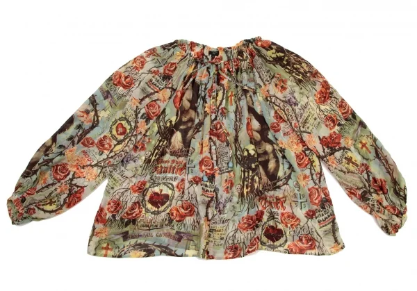 ジャンポールゴルチエ ファムJean Paul GAULTIER FEMME ローズグラフィックプリントチュニックブラウス マルチ40 K-108533_002