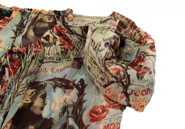 ジャンポールゴルチエ ファムJean Paul GAULTIER FEMME ローズグラフィックプリントチュニックブラウス マルチ40 K-108533_009