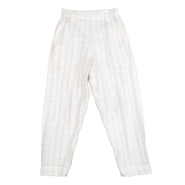 イッセイミヤケISSEY MIYAKE  キューブパッチテーパードパンツ 白1 K-108549_001