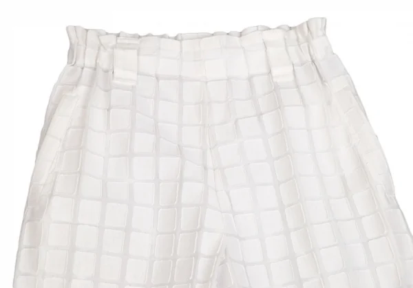 イッセイミヤケISSEY MIYAKE  キューブパッチテーパードパンツ 白1 K-108549_002