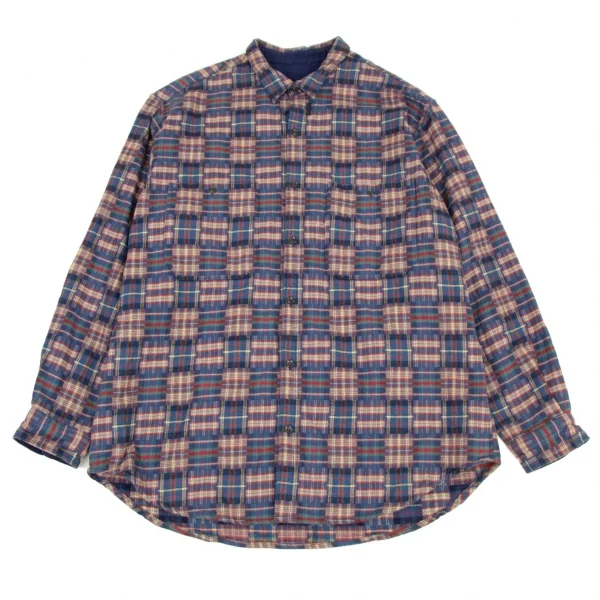 Papas Cotton Wool Flannel Long Sleeve Shirt Blue L K-108556_001