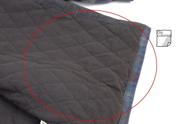 パパスPapas コットンワッペン裏キルティング中綿ブロックチェックシャツジャケット 青白ワインL K-108559_013