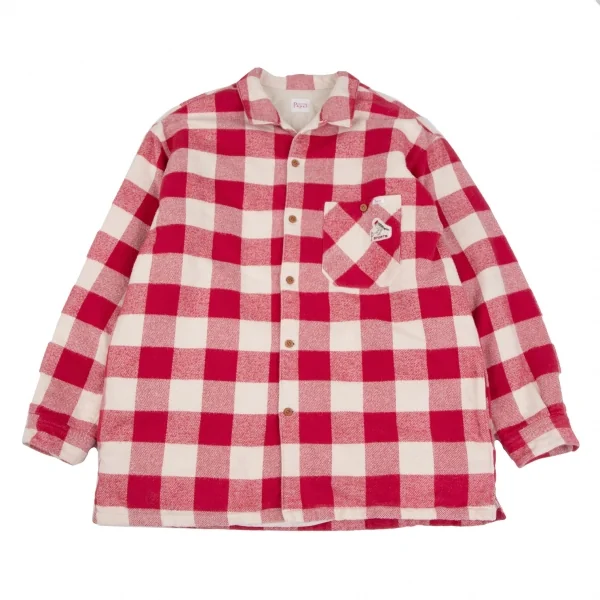 Papas Padding Check Flannel Cotton Jacket Red,Ivory L K-108560_001