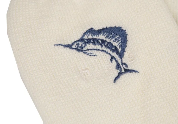 新品!パパスPapas カジキロゴ刺繍ハイソックス オフホワイトM位(25cm~27cm) K-108563_003