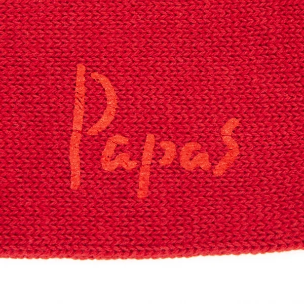 新品!パパスPapas スターロゴ刺繍ハイソックス 赤M位(25cm~27cm) K-108568_006