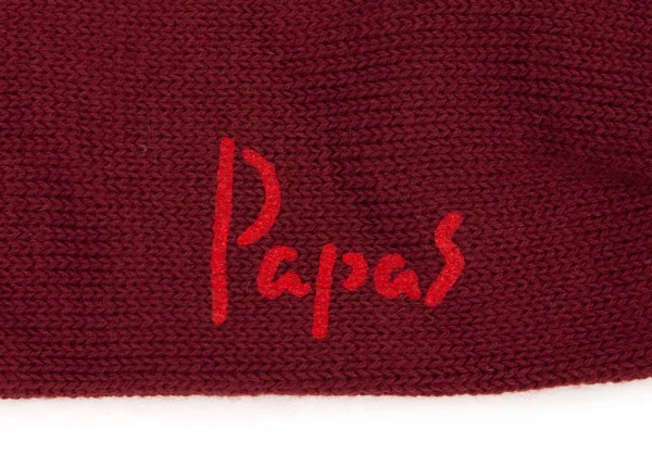 新品!パパスPapas P刺繍アーガイルハイソックス ワインM位(25cm~27cm) K-108573_006