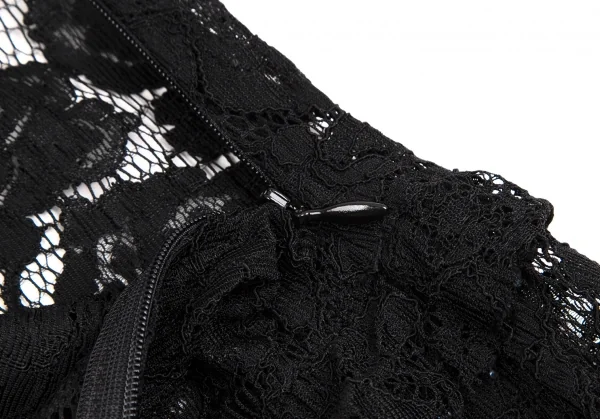 ジュンヤワタナベマンピンク コムデギャルソンJUNYA WATANABE MAN PINK COMME des GARCONS裾カッティングレースシースルースカート 黒M K-108586_005