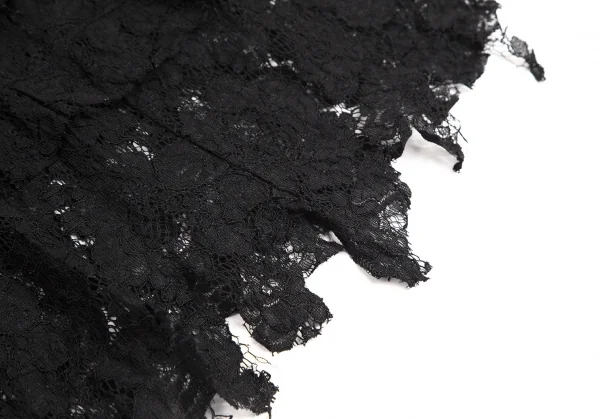 ジュンヤワタナベマンピンク コムデギャルソンJUNYA WATANABE MAN PINK COMME des GARCONS裾カッティングレースシースルースカート 黒M K-108586_008