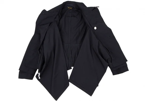 コムデギャルソンCOMME des GARCONS ウールレイヤードポケットデザインジャケット 紺S K-108587_013