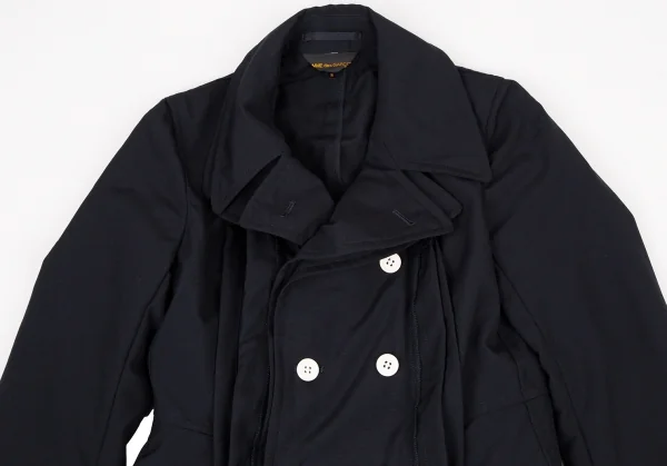 コムデギャルソンCOMME des GARCONS ウールレイヤードポケットデザインジャケット 紺S K-108587_003