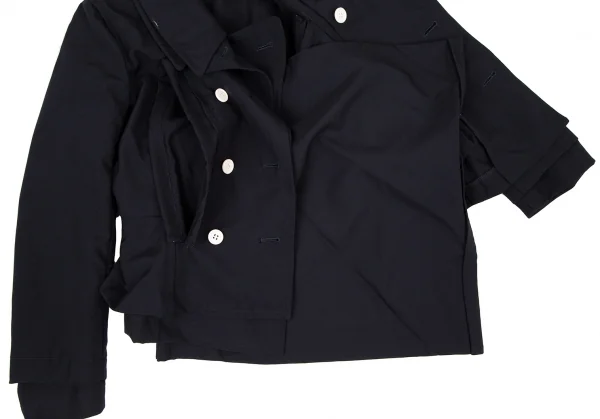 コムデギャルソンCOMME des GARCONS ウールレイヤードポケットデザインジャケット 紺S K-108587_007