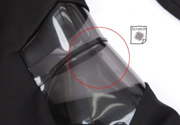 ジュンヤワタナベ コムデギャルソンJUNYA WATANABE COMME des GARCONSウールギャバサイドPVCくり抜きジャケット 黒M K-108590_010