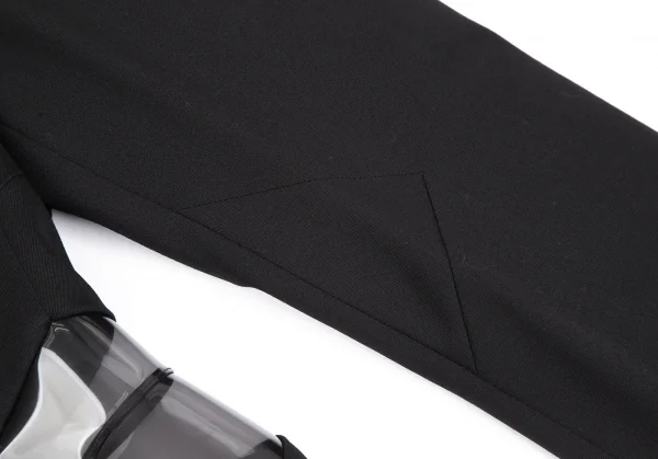 ジュンヤワタナベ コムデギャルソンJUNYA WATANABE COMME des GARCONSウールギャバサイドPVCくり抜きジャケット 黒M K-108590_006