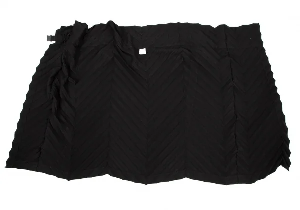 イッセイミヤケ ミーISSEY MIYAKE me ヘリンボーンプリーツラップスカート 黒F K-108604_010