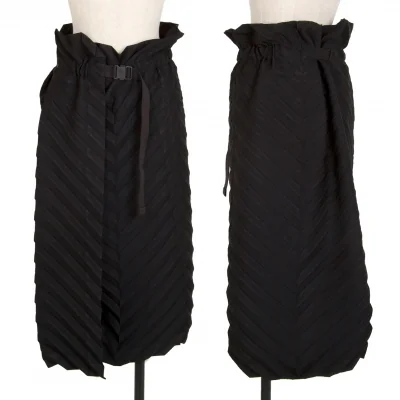 イッセイミヤケ ミーISSEY MIYAKE me ヘリンボーンプリーツラップスカート