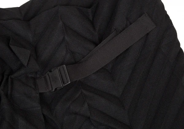 イッセイミヤケ ミーISSEY MIYAKE me ヘリンボーンプリーツラップスカート 黒F K-108604_005