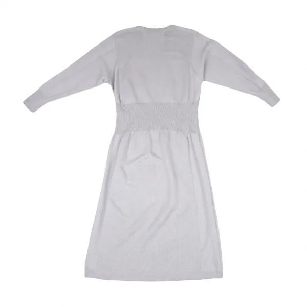 プリーツプリーズPLEATS PLEASE コットンカシミヤニットワンピース グレー3 K-108626_010
