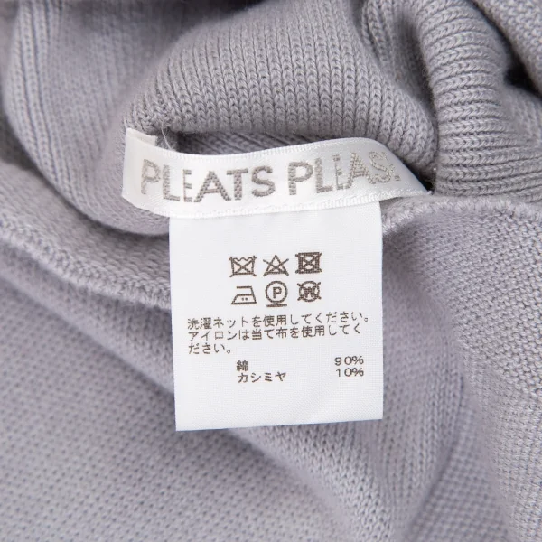 プリーツプリーズPLEATS PLEASE コットンカシミヤニットワンピース グレー3 K-108626_015