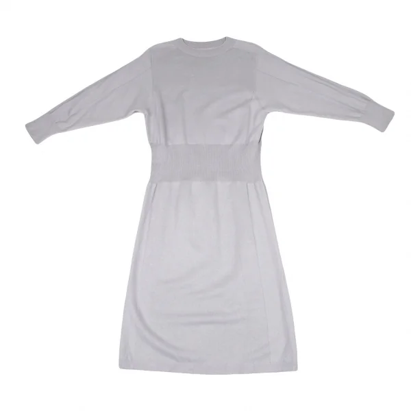 プリーツプリーズPLEATS PLEASE コットンカシミヤニットワンピース グレー3 K-108626_002