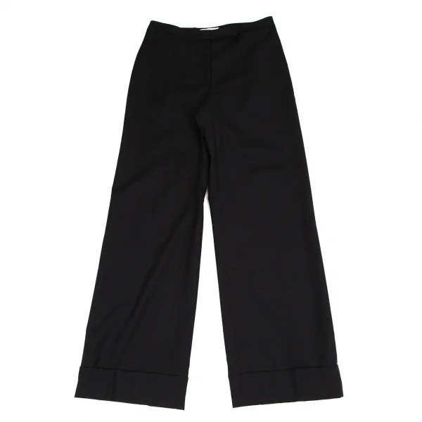 ドルチェ&ガッバーナDOLCE&GABBANA ウール裾ダブルワイドパンツ 黒44 K-108671_001