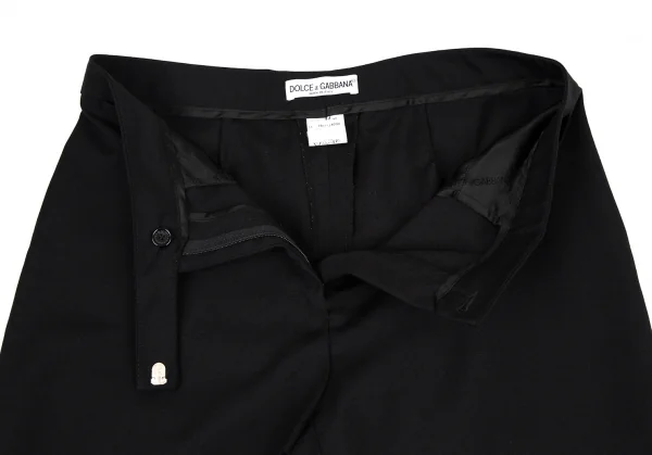 ドルチェ&ガッバーナDOLCE&GABBANA ウール裾ダブルワイドパンツ 黒44 K-108671_003